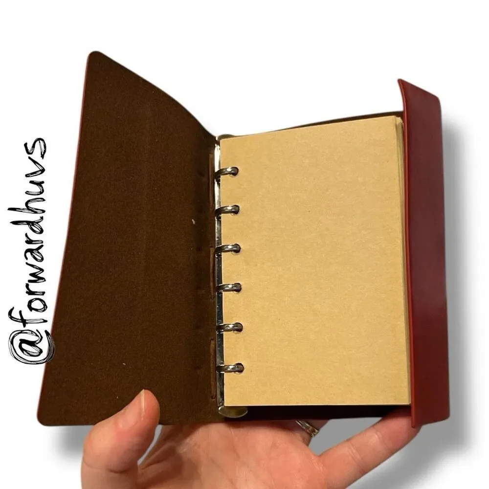 Red PU Leather Notebook - Sketchbook - Unlined Blank Page Notebook